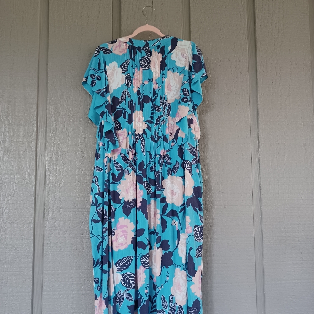Anthropologie Maeve Cassandra Maxi Dress Size XL Women Feminine Pockets Buttons - Picture 7 of 15